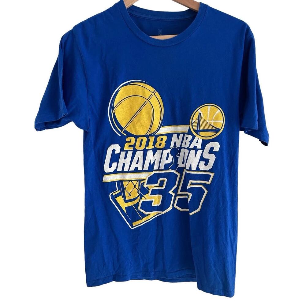 Nba Finals 2018 Golden State Warriors T-Shirt No35 Kevin DuBlue Small